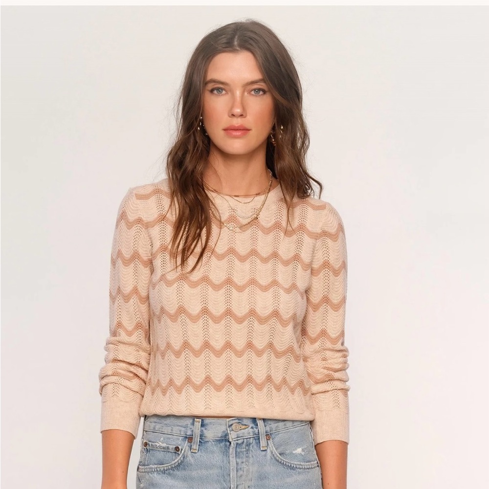 Women's Cream Chevron Sweater